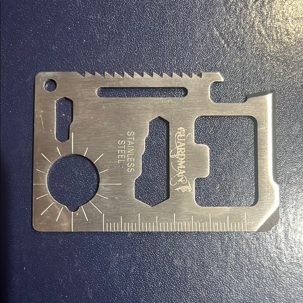 Silver Multi-Tool Card with Ruler and Wrench